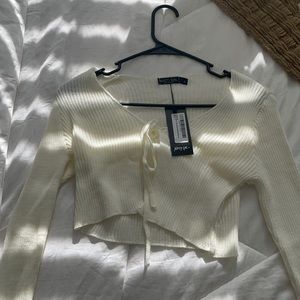 We All Love A Tier Ribbed Cropped Cardigan